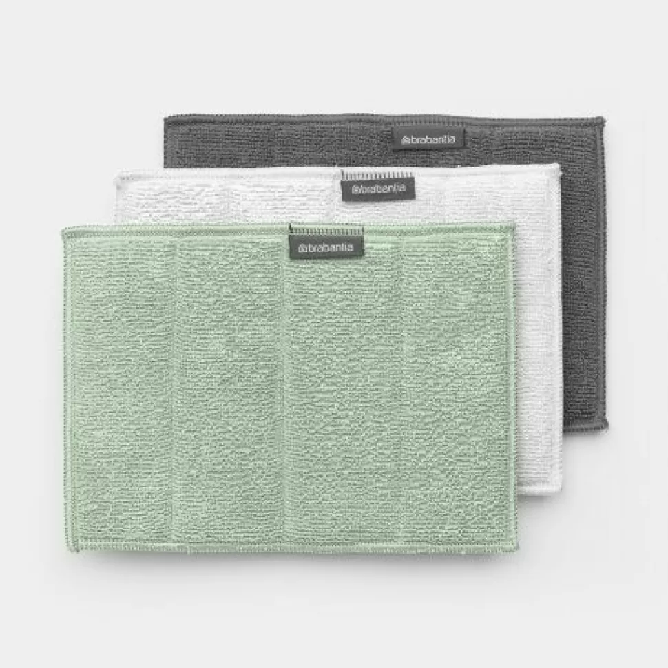 3 Panni Per Pulizia In Microfibra Jade Green>BRABANTIA Best Sale