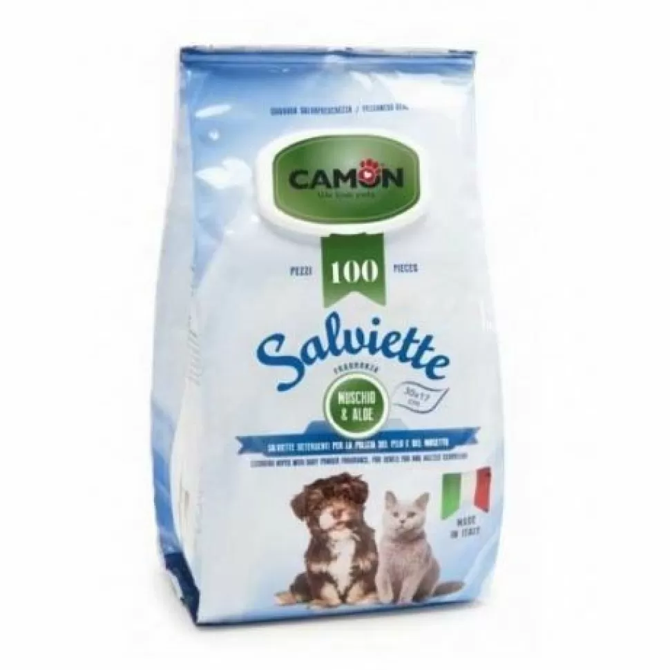 100 Salviette Detergenti Per Cani Gatti Aloe>CAMON Cheap